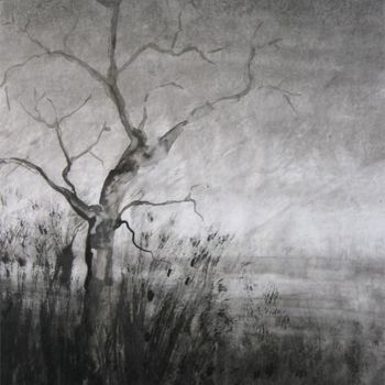 Dessin intitulée "L'arbre nu" par Nicole Boëdec, Œuvre d'art originale