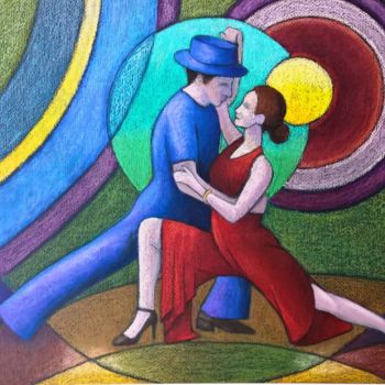 Peinture intitulée "Tango argentin" par Nicole Fageon, Œuvre d'art originale, Huile