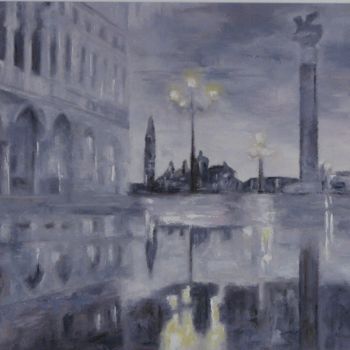 Ζωγραφική με τίτλο "Venise Place St Marc" από Nicole Serres, Αυθεντικά έργα τέχνης, Λάδι