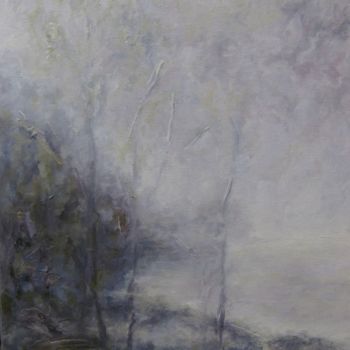 Pintura titulada "Au bord du lac" por Nicole Serres, Obra de arte original, Oleo
