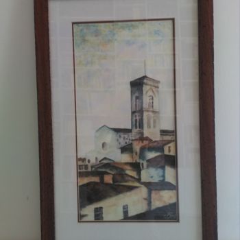 Peinture intitulée "I Tetti di Firenze" par Nicole Serres, Œuvre d'art originale, Huile