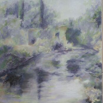 Painting titled "Jardin de Ninfa (It…" by Nicole Serres, Original Artwork, Oil