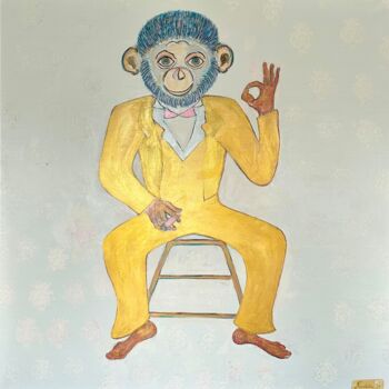 Painting titled "Ok Blick Art" by Nicoleta Albei-Wigger, Original Artwork, Acrylic Mounted on Wood Stretcher frame