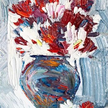 Schilderij getiteld "Ice Bouquet" door Nicoleta Stati, Origineel Kunstwerk, Olie
