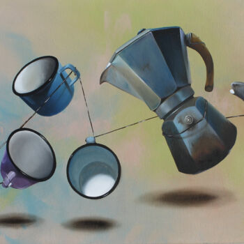 Pintura titulada "DECOLLARE -SOSPESI 7" por Nicoletta Bagatti, Obra de arte original, Oleo Montado en Bastidor de camilla de…