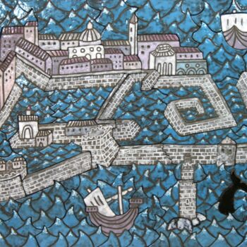 제목이 "Ancient Port of Liv…"인 조형물 Nicoletta De Francesco로, 원작, 도예 목재 패널에 장착됨