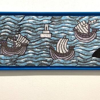Sculpture intitulée "Ships and Whales" par Nicoletta De Francesco, Œuvre d'art originale, Céramique