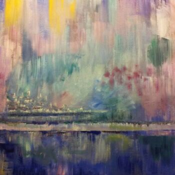Pittura intitolato "riflessi del lago" da Nicoletta Furlan, Opera d'arte originale, Olio