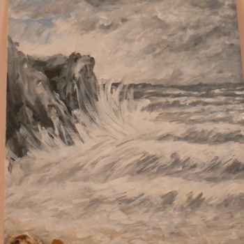 Painting titled "Mare d'Inverno" by Nicoletta Morelli, Original Artwork