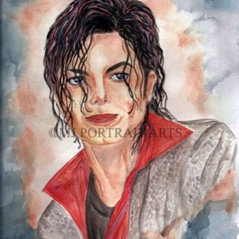Painting titled "Michael Jackson - T…" by Nicole Wang, Original Artwork, Oil