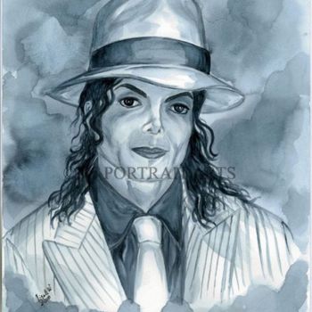 Pittura intitolato "Michael Jackson - S…" da Nicole Wang, Opera d'arte originale, Olio