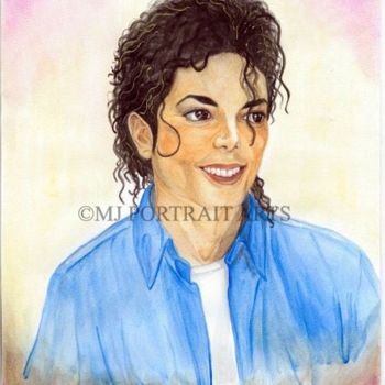 绘画 标题为“Michael Jackson - W…” 由Nicole Wang, 原创艺术品, 油
