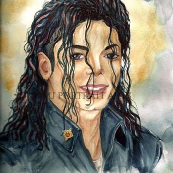 Painting titled "A Michael Jackson p…" by Nicole Wang, Original Artwork, Oil