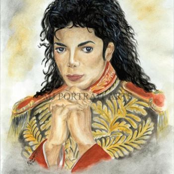 Painting titled "Michael Jackson - A…" by Nicole Wang, Original Artwork, Oil