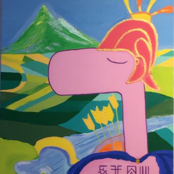 Peinture intitulée "Safely Pinko" par Nida Acun, Œuvre d'art originale, Acrylique