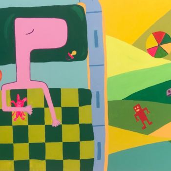 Pittura intitolato "Toy Pinko" da Nida Acun, Opera d'arte originale, Acrilico