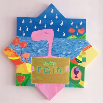 Peinture intitulée "RainPinko" par Nida Acun, Œuvre d'art originale, Acrylique