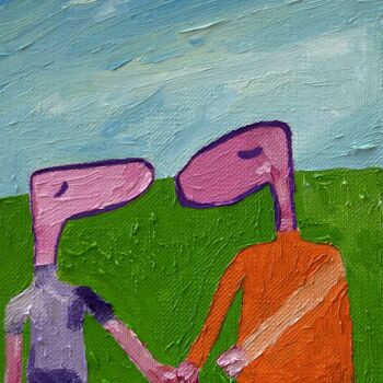 Painting titled "WE ARE IN LOVE" by Nida Acun, Original Artwork, Oil