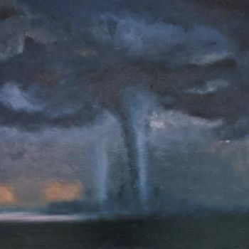 Painting titled "Dust & Wind" by Emeline Meurant, Original Artwork, Oil