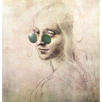 Digitale Kunst mit dem Titel "Sunglasses" von Nieves Parrilla Merino, Original-Kunstwerk, Digitale Collage