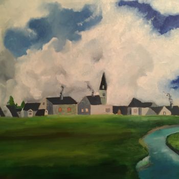 Malerei mit dem Titel "My Town" von Nigel, Original-Kunstwerk, Öl