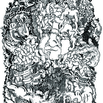 Drawing titled "L'Oppresseur" by Nigoull, Original Artwork, Ink