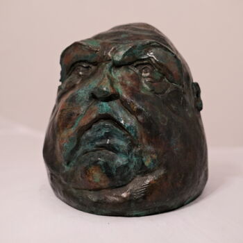 Sculpture titled "Portrait of mr. Cap…" by Nik Tkachaau, Original Artwork, Bronze