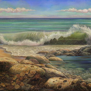 Pintura titulada "Gold coast" por Sergey Lesnikov, Obra de arte original, Oleo