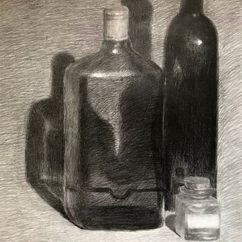 Dessin intitulée "Glass" par Nika Glushkova, Œuvre d'art originale, Crayon