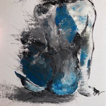 Painting titled "Blue women" by Nika Glushkova, Original Artwork, Oil