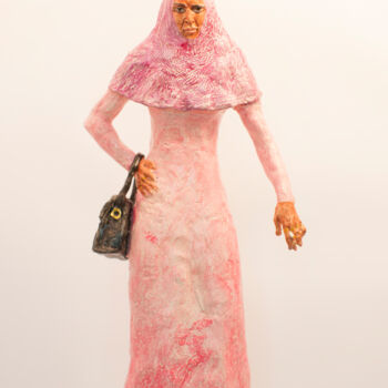 Sculpture titled "woman in pink" by Veronika Bernard, Original Artwork, Plaster