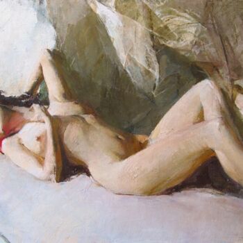 Картина под названием "Nude" - Nika Gabunia (nikagabunia), Подлинное произведение искусства, Масло
