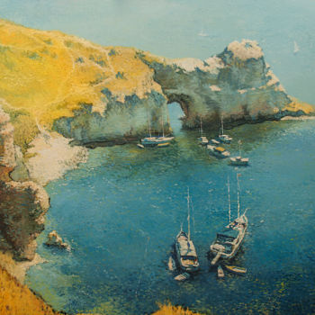 Painting titled "Cape Lermontov. Cri…" by Nik Ableev, Original Artwork, Oil