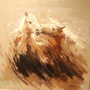 "Aşık atlar" başlıklı Tablo Nikea Art Gallery Sanat Galerisi tarafından, Orijinal sanat, Hava fırçası
