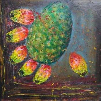 Картина под названием "Cactus" - Niki Goranova, Подлинное произведение искусства, Масло