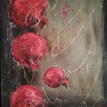 Painting titled "Pomegranate" by Niki Goranova, Original Artwork, Oil