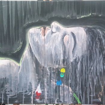 Pittura intitolato "Το βουνό" da Niki Goranova, Opera d'arte originale, Acrilico