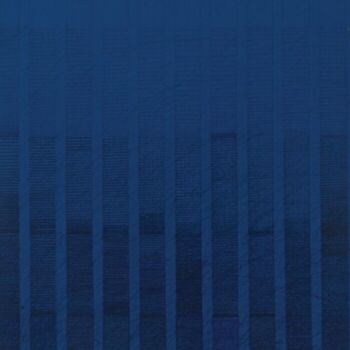 Printmaking titled "Blue Manuscript" by Niki Kanagini, Original Artwork, Screenprinting