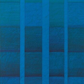 Estampas & grabados titulada "Blue Manuscript" por Niki Kanagini, Obra de arte original, Serigrafía