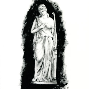Drawing titled "Antique female stat…" by Ekaterina Nikidis, Original Artwork, Ink