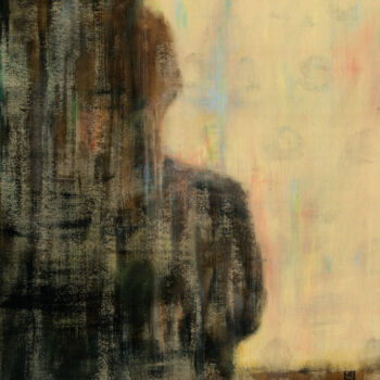Painting titled "My shadow self-port…" by Ekaterina Nikidis, Original Artwork, Acrylic