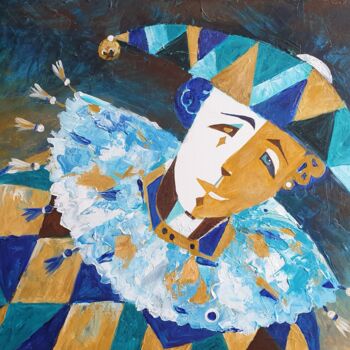 ""Пьеро"" başlıklı Tablo Nikita Chaikovskiy tarafından, Orijinal sanat, Akrilik Ahşap panel üzerine monte edilmiş
