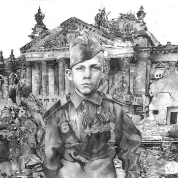 Tekening getiteld "The son of regiment" door Nikita Fedorov, Origineel Kunstwerk, Grafiet
