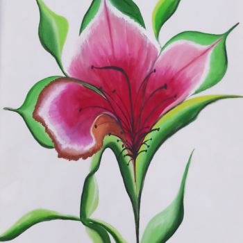 Painting titled "Serene hibiscus flo…" by Nikita Nandakumar, Original Artwork, Pastel