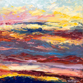 Картина под названием "Large Abstract Suns…" - Nikita Van Chagov, Подлинное произведение искусства, Масло