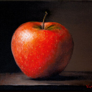 Painting titled "Red apple" by Nikita Van Chagov, Original Artwork, Oil
