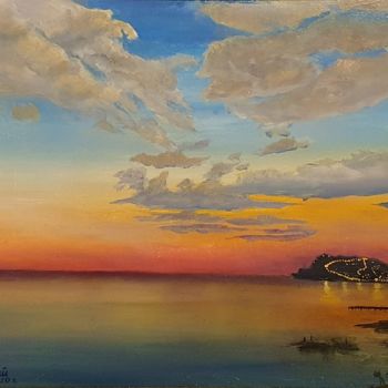 Painting titled "Sea ​​view Alanya" by Nikita Zherdetsky, Original Artwork, Oil