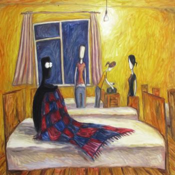 Painting titled "Condom" by Nikita Garets, Original Artwork, Oil