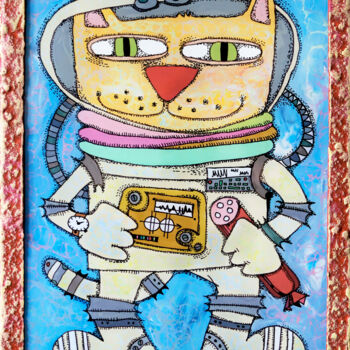 Картина под названием "Space sausage" - Nikita Ostapenco, Подлинное произведение искусства, Акрил