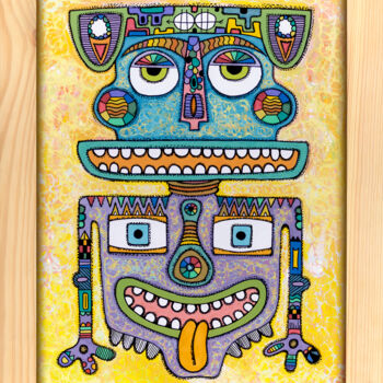 Painting titled "Totem" by Nikita Ostapenco, Original Artwork, Acrylic